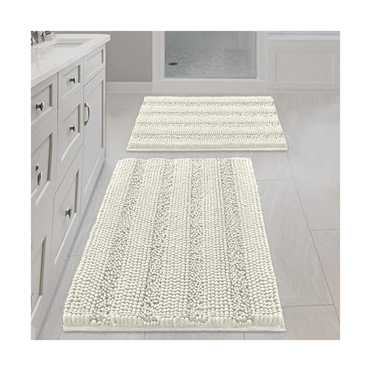 Juego de 2 tapetes de baño de felpilla lanudo súper