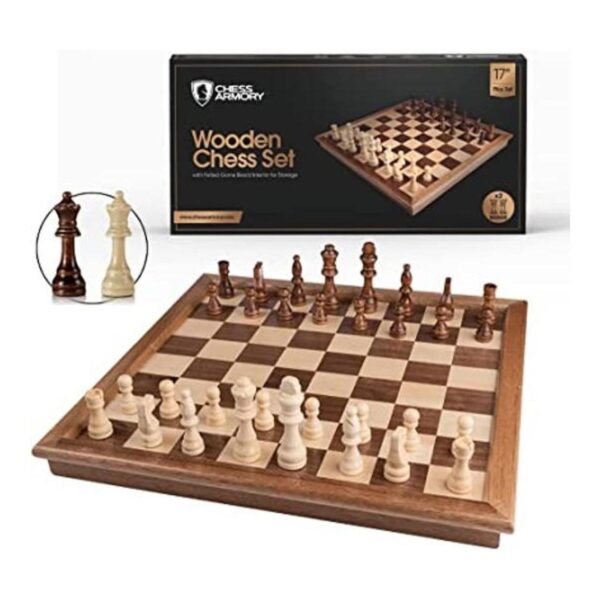 Chess Armory Juego de ajedrez de madera de 17 x 17_1
