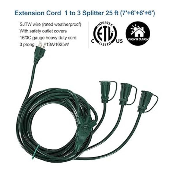 DEWENWILS 25 Ft Outdoor Extension Cord Multiple Outlets_2