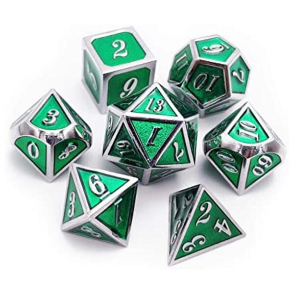 Haxtec Juego de dados metálicos para Calabozos y_1