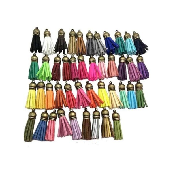 Pamir Tong 100 llaveros de piel de gamuza multicolor de_1