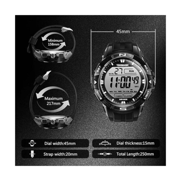 TEKMAGIC Reloj deportivo impermeable 10ATM para buceo de_6