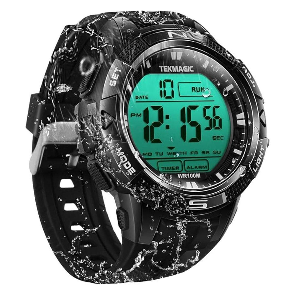 TEKMAGIC Reloj deportivo impermeable 10ATM para buceo de