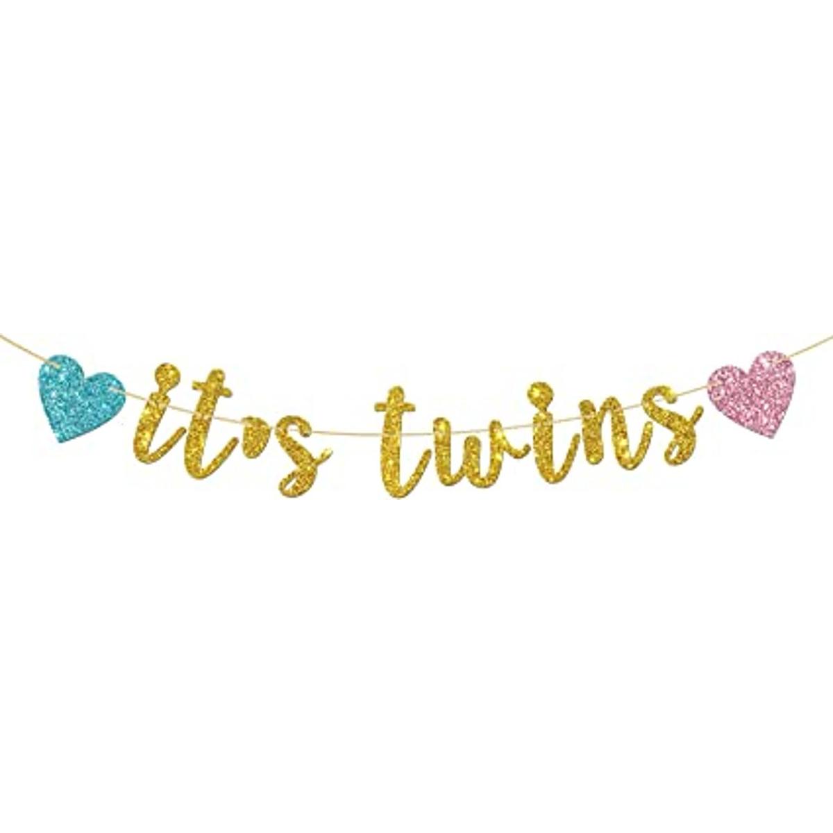 INNORU Its Twins Banner Banderines con purpurina