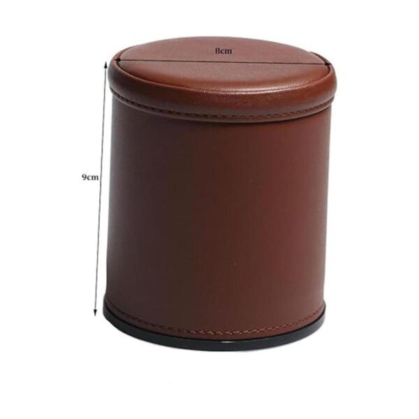 Juego de tazas de dados de cuero con forro de fieltro_3