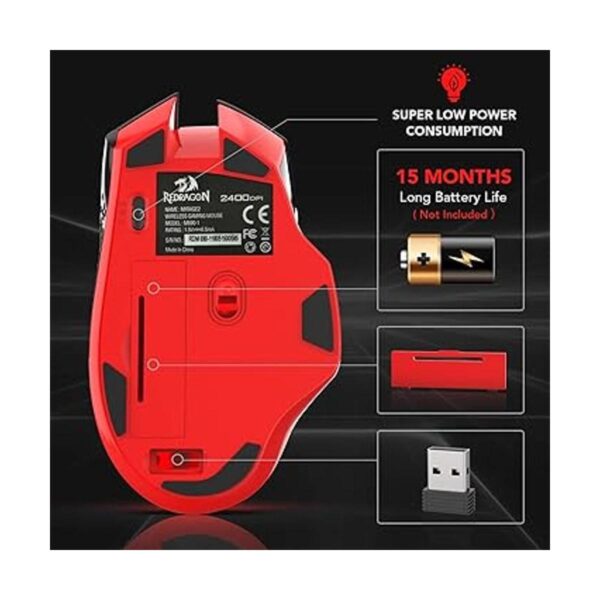 Redragon M6901 Mouse inalámbrico para juegos con cambio de