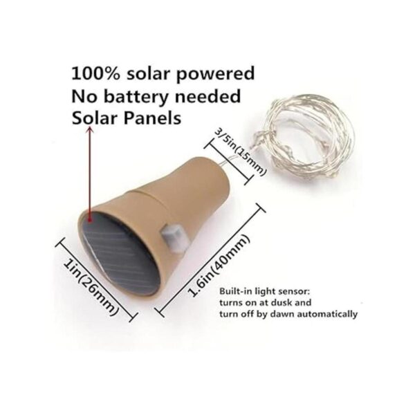 Decem 10 unidades de luces solares para botellas de vino