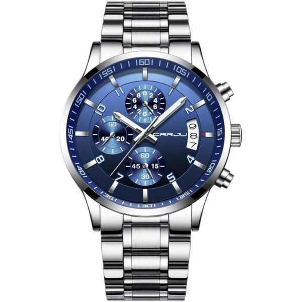 CRRJU Reloj de pulsera de acero inoxidable para hombre_1