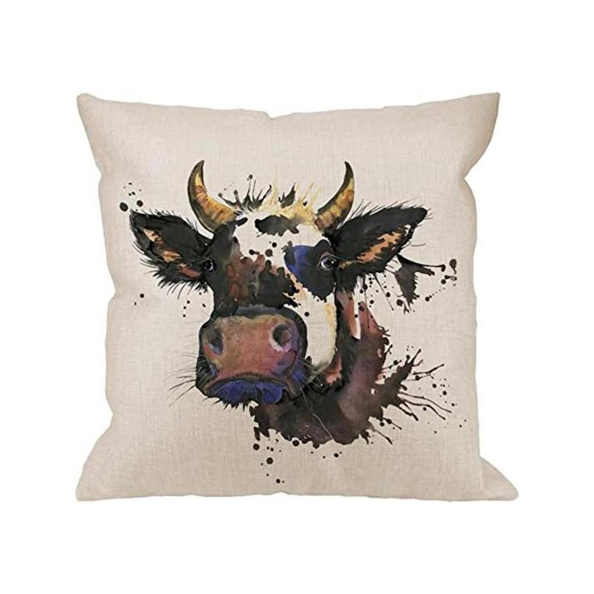 HGOD DESIGNS Funda de almohada de vaca almohada