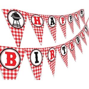 Banner de picnic feliz cumpleaños BBQ fiesta de_1