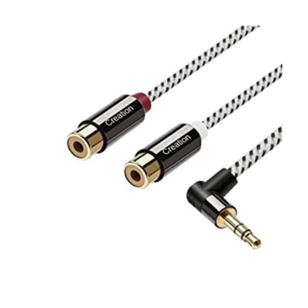 CableCreation Cable hembra de 0.138 in a 2 RCA ángulo de_1