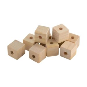 Cubos de madera de 0.5 in con agujeros 100 unidades_1