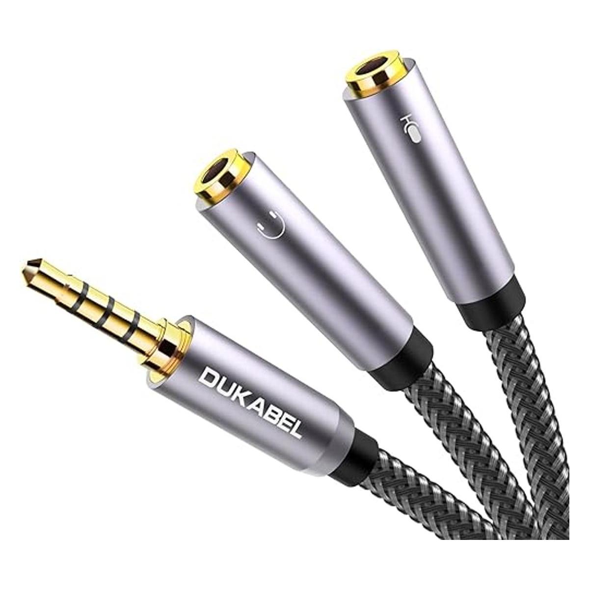 DUKABEL Adaptador divisor de auriculares 0.138 in