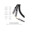 DUKABEL Divisor de auriculares trenzado fuerte y chapado_4