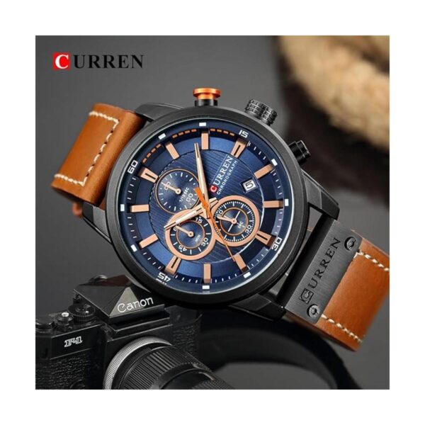 Reloj de pulsera de cuero para hombre vestido casual_3