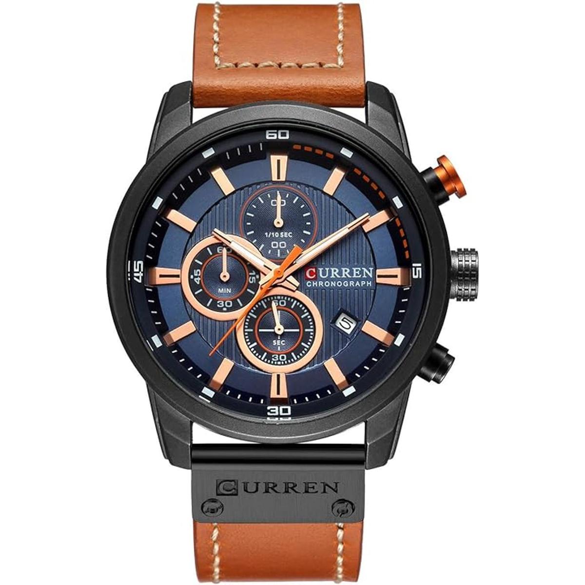 Reloj de pulsera de cuero para hombre vestido casual