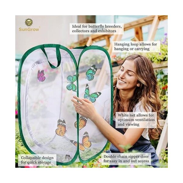 SunGrow Backyard Butterfly Cage Habitat Collapsible_3