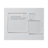 Material cuadrado acrílico transparente en blanco hoja