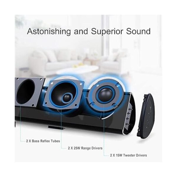 BYL Barra de sonido con cable y Bluetooth 5.0 Altavoz_2