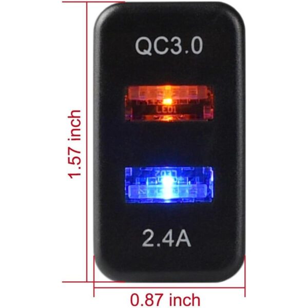 Cllena Enchufe de cargador de puerto USB dual de carga