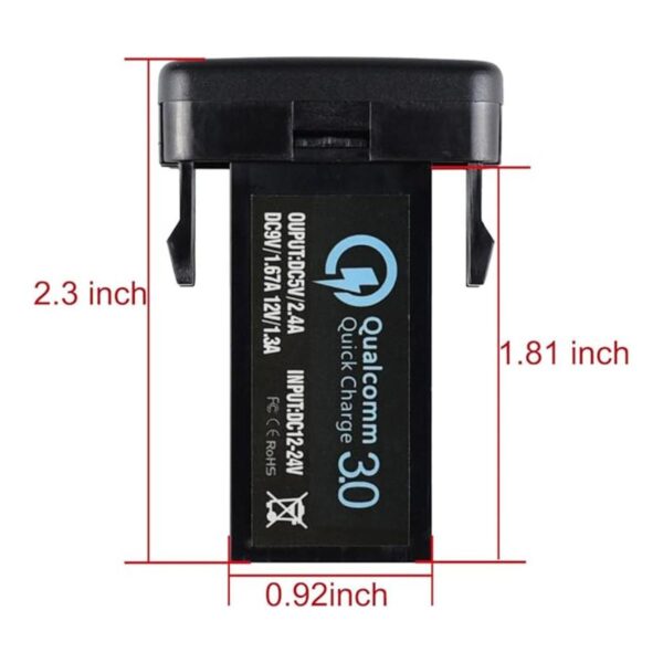 Cllena Enchufe de cargador de puerto USB dual de carga