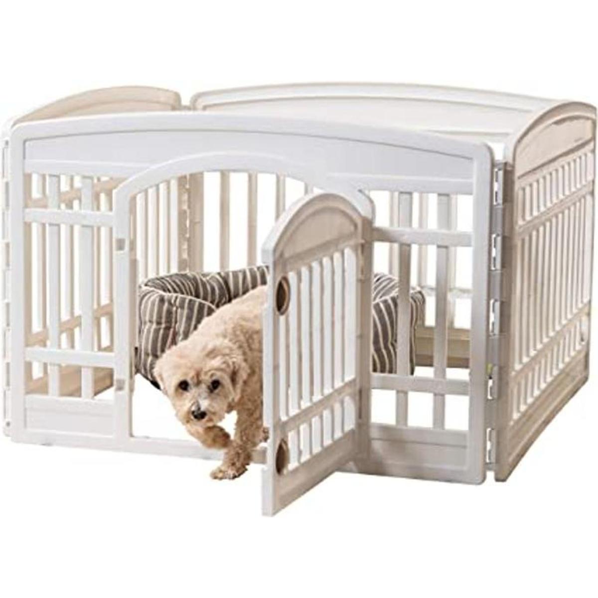 IRIS USA Corralito para perros con puerta 4 a 8 paneles