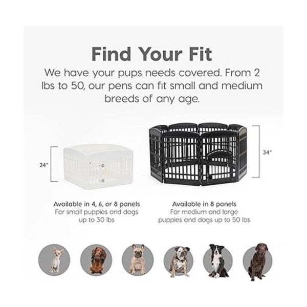 IRIS USA Corralito para perros con puerta 4 a 8 paneles_2