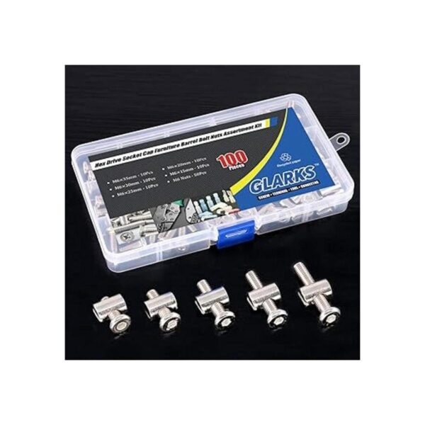 Glarks Juego surtido de 100 tornillos hexagonales M6 x