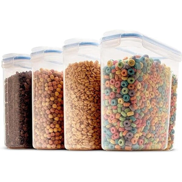 Pack de 4 envases herméticos para cereales y comida seca