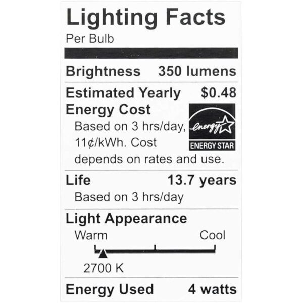 EcoSmart Bombilla LED equivalente a B11 E12 E12 de 40 W_4