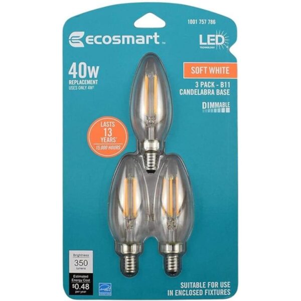 EcoSmart Bombilla LED equivalente a B11 E12 E12 de 40 W_1