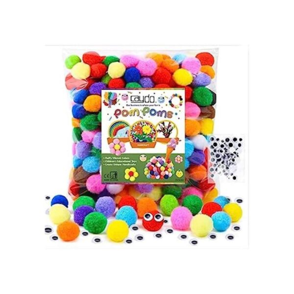 Caydo 400 piezas 300 pompones surtidos de 1 pulgada con_1