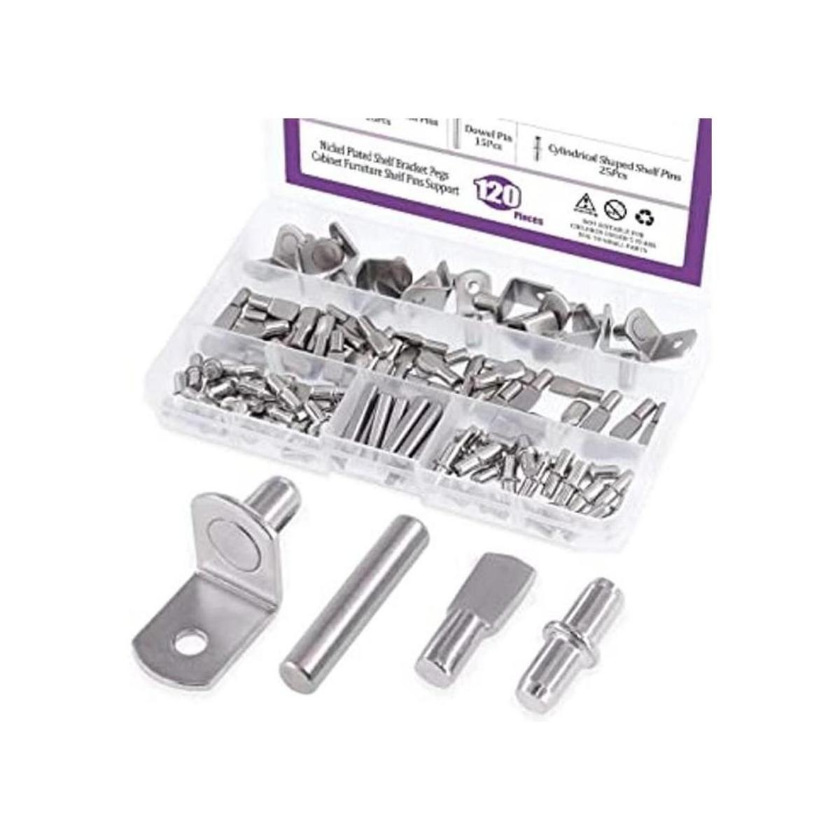 Swpeet Kit de pasadores de estante de 4 estilos 120