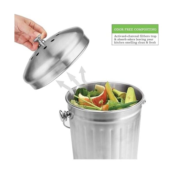 ENLOY Cubo de compostaje cubo de compost de acero_3