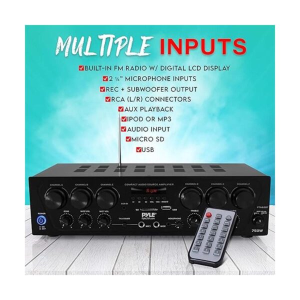 Pyle PTA62BT.5 Sistema de amplificador de audio Bluetooth_5