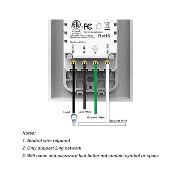 Interruptor inteligente Wifi interruptor de luz Wifi