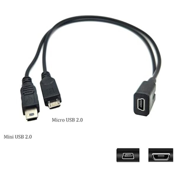 Duttek Mini USB Multi Cable de carga Mini USB Y Splitter_6