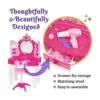 PREXTEX Mesa de maquillaje para niños con espejo y silla_2