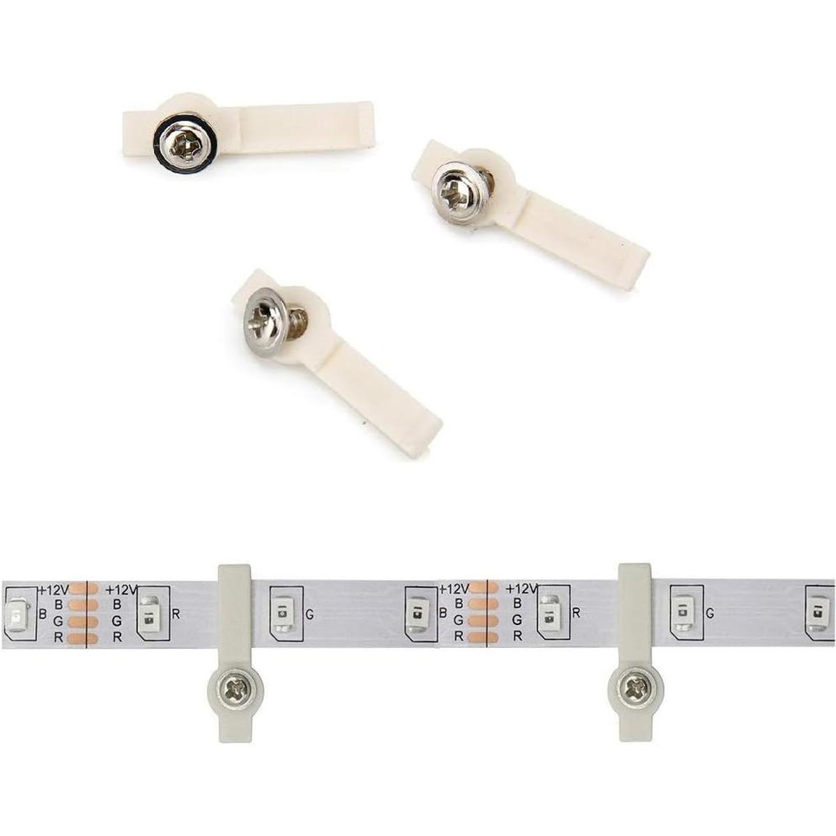 Paquete de 100 soportes de montaje de tira LED pinzas