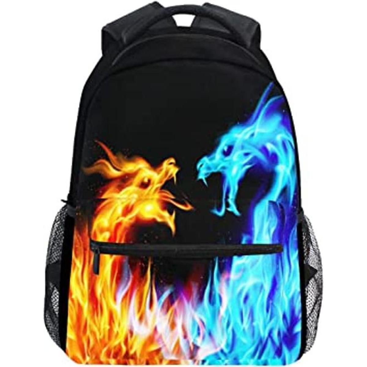 Mochila rosa floral para laptop de viaje con unicornio