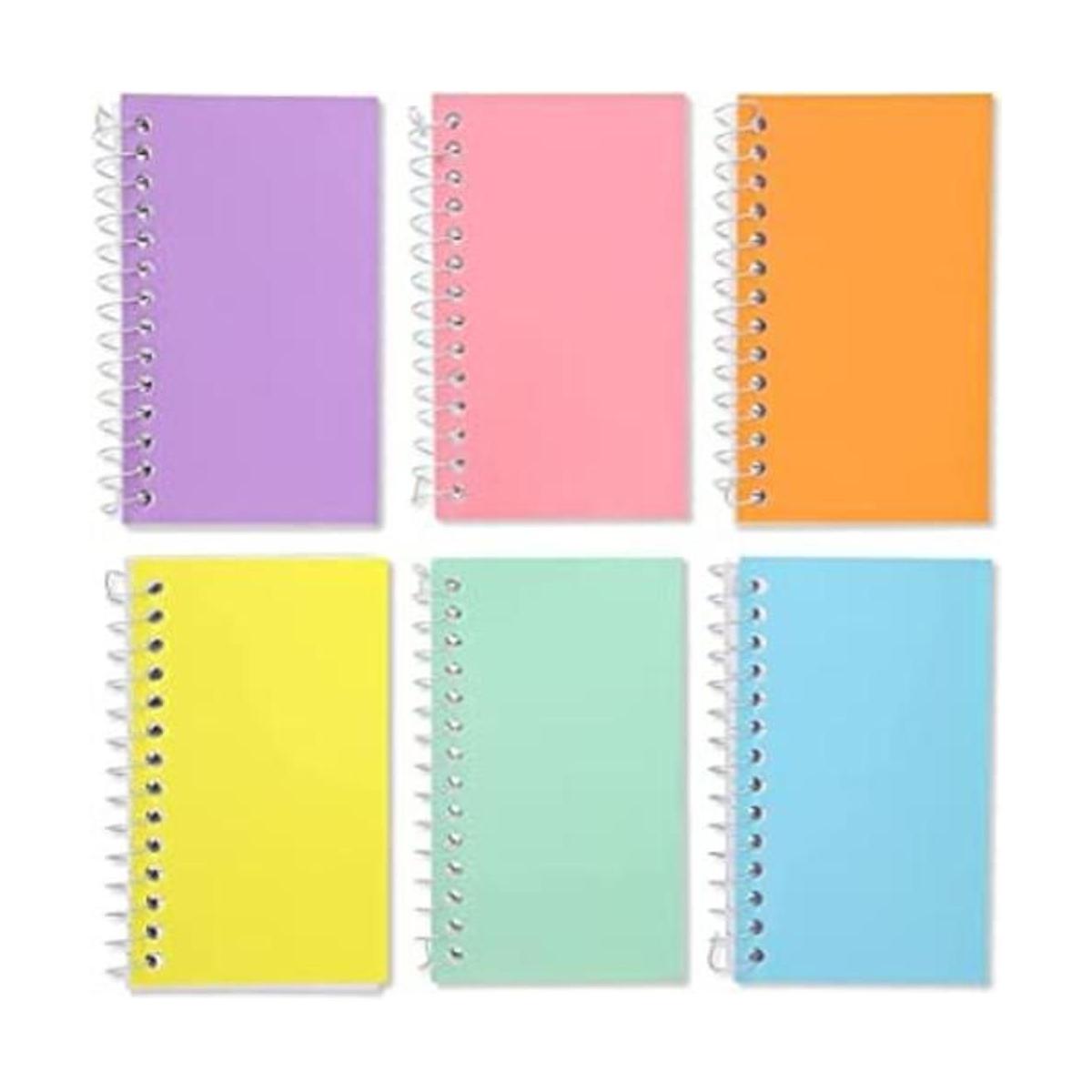 Juego de 12 cuadernos de bolsillo en espiral cuadernos de