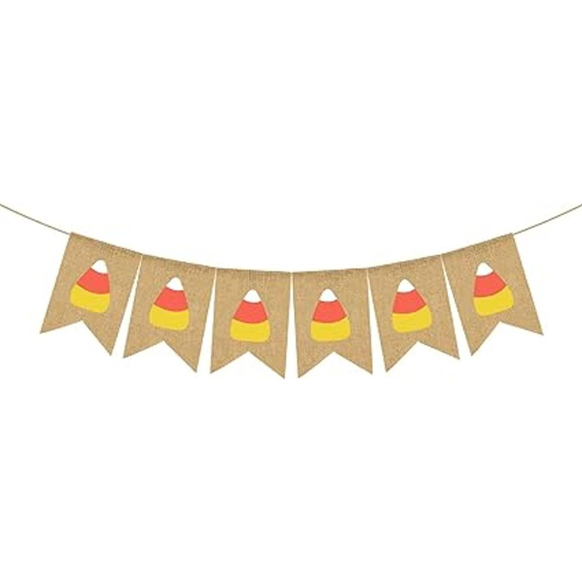 Bandera de yute de arpillera de caramelo de maíz de otoño