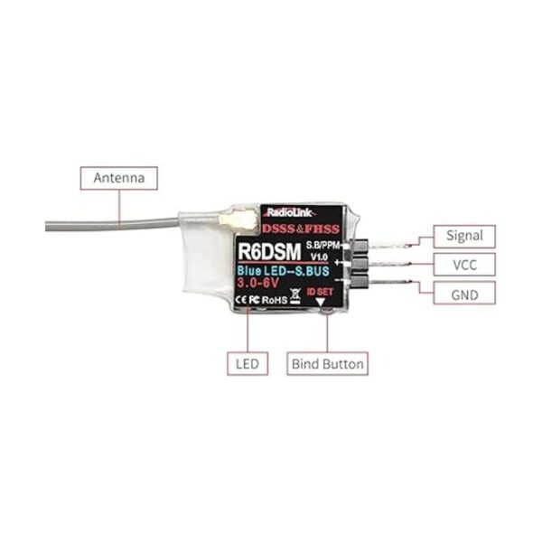 Radiolink R6DSM Receptor Micro RC de 2.4 GHz SBUSPPM de_3
