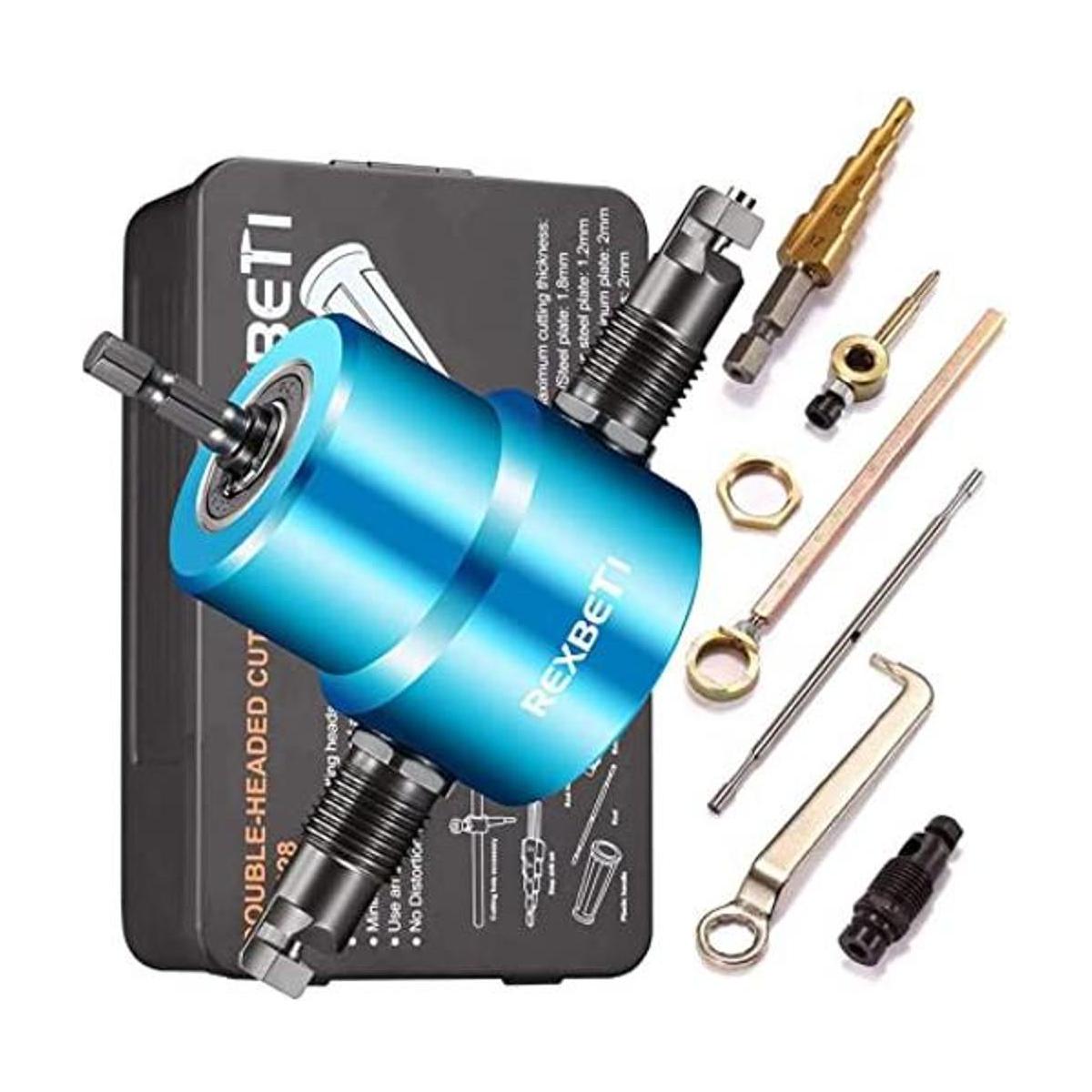 REXBETI Cortador de metal con doble cabezal para corte de