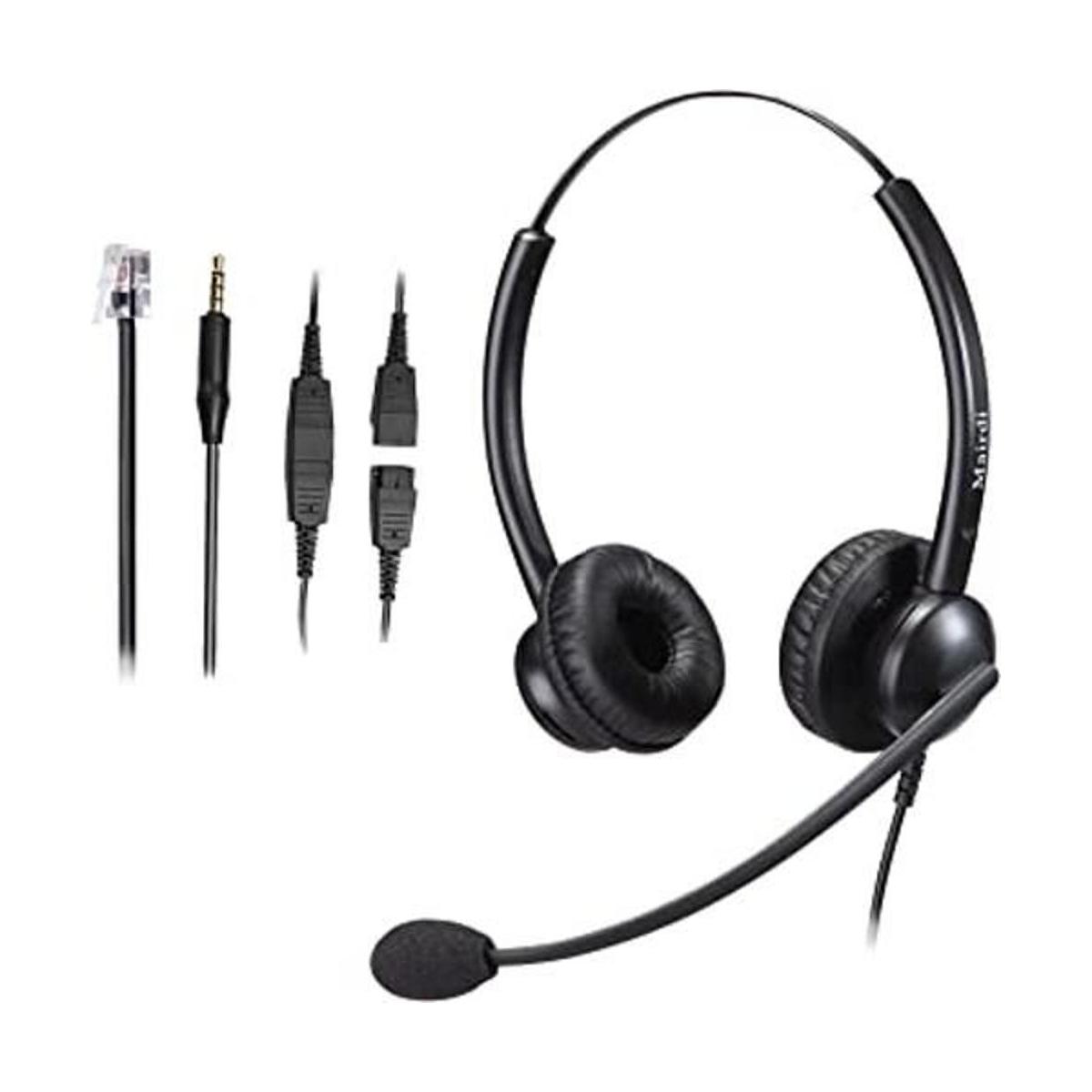 Auriculares de oficina con conector RJ9 para teléfono