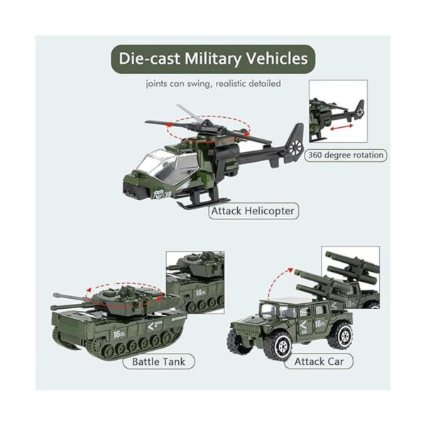Shellvcase Vehículos militares fundidos paquete de 6
