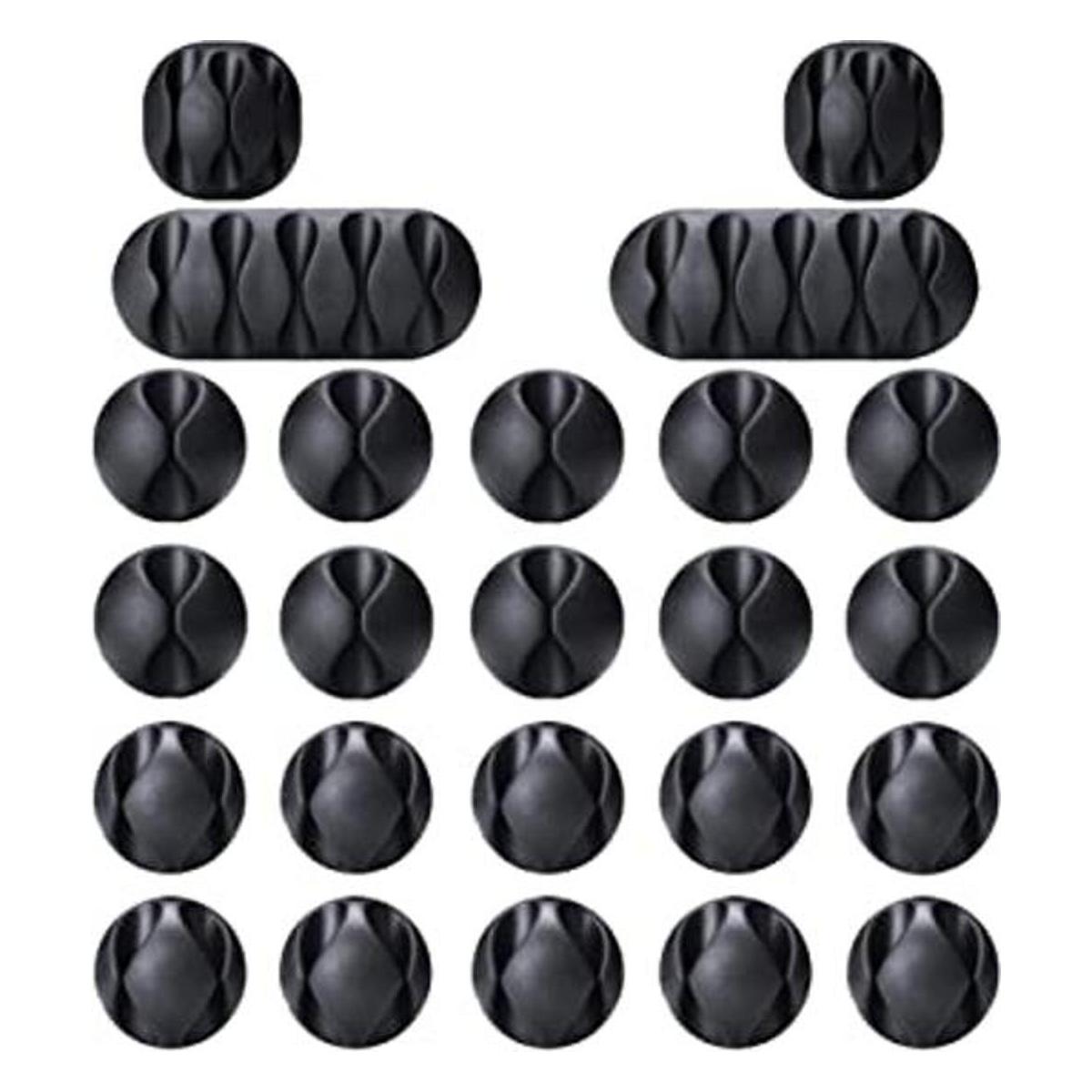OHill Juego de 24 soportes adhesivos para cables de color