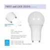 Paquete de 4 bombillas LED GU24 forma A19 9.5 W