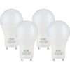 Paquete de 4 bombillas LED GU24 forma A19 9.5 W
