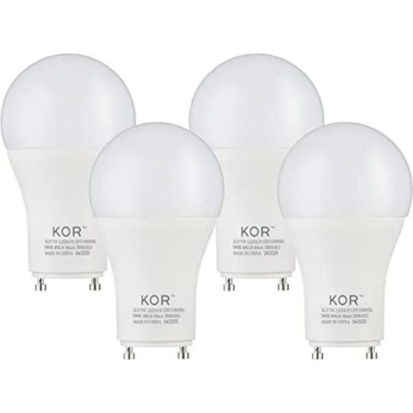Paquete de 4 bombillas LED GU24 forma A19 9.5 W